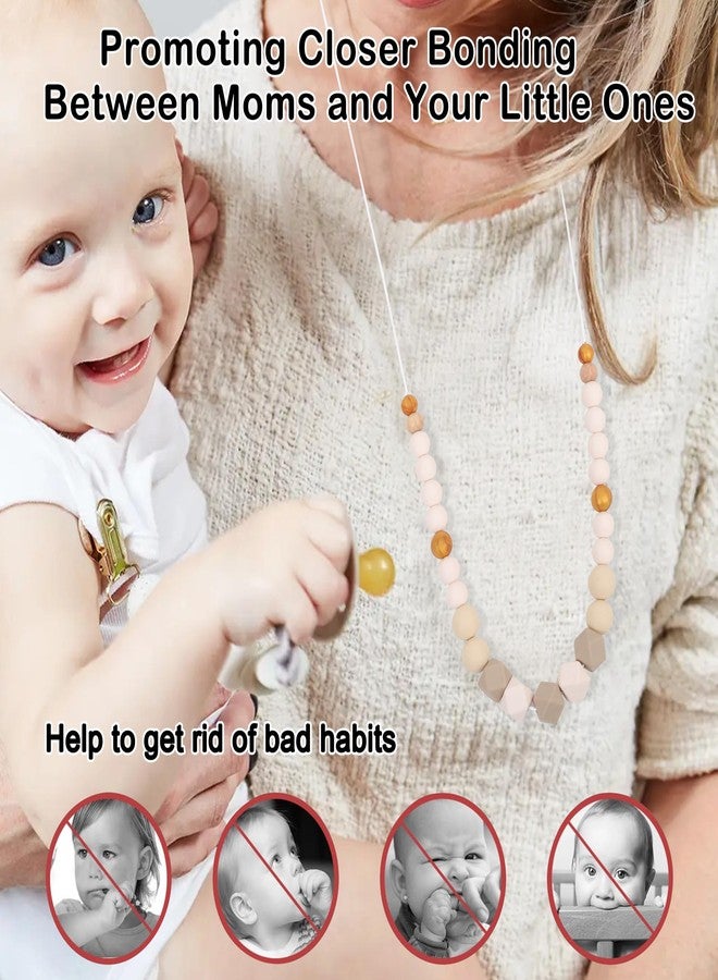 TERJIO Silicone Nursing Necklace - Emotional Calming Breastfeeding Supplies, Fidget Necklace For New Moms, Newborn Nursing Sensory Silicone Beads Jewellery. - Image 5